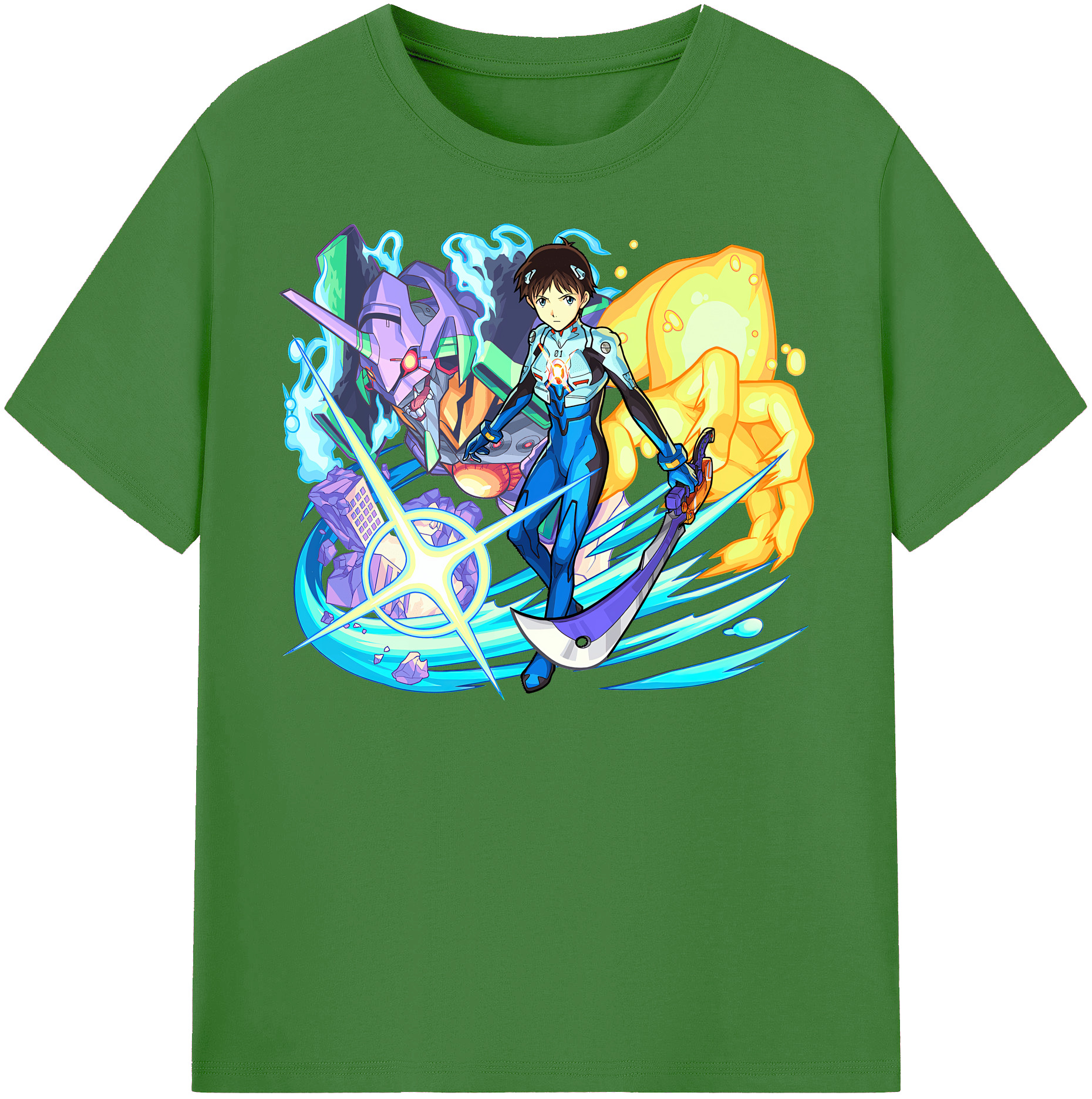 （画像用） EVA 新世紀エヴァンゲリオン レディースカジュアルプリントTシャツ（綿100％）